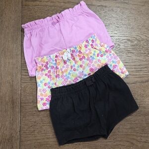 Kids Floral and Solid Shorts Set